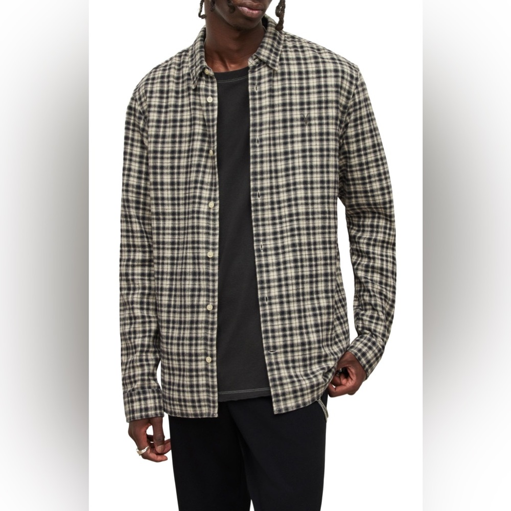 AllSaints Lexington Plaid Button Up Long Sleeve Men's Shirt